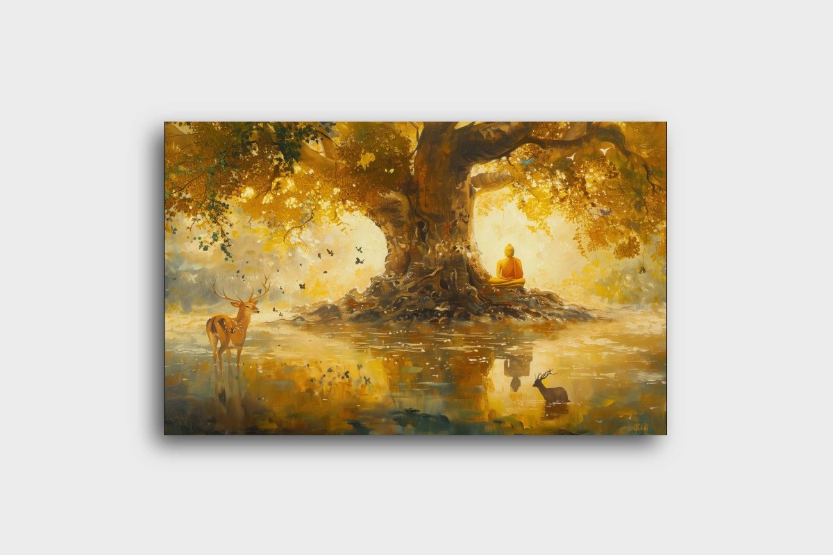 Tranquility Under the Bodhi Tree Canvas Wall Art - Image 2