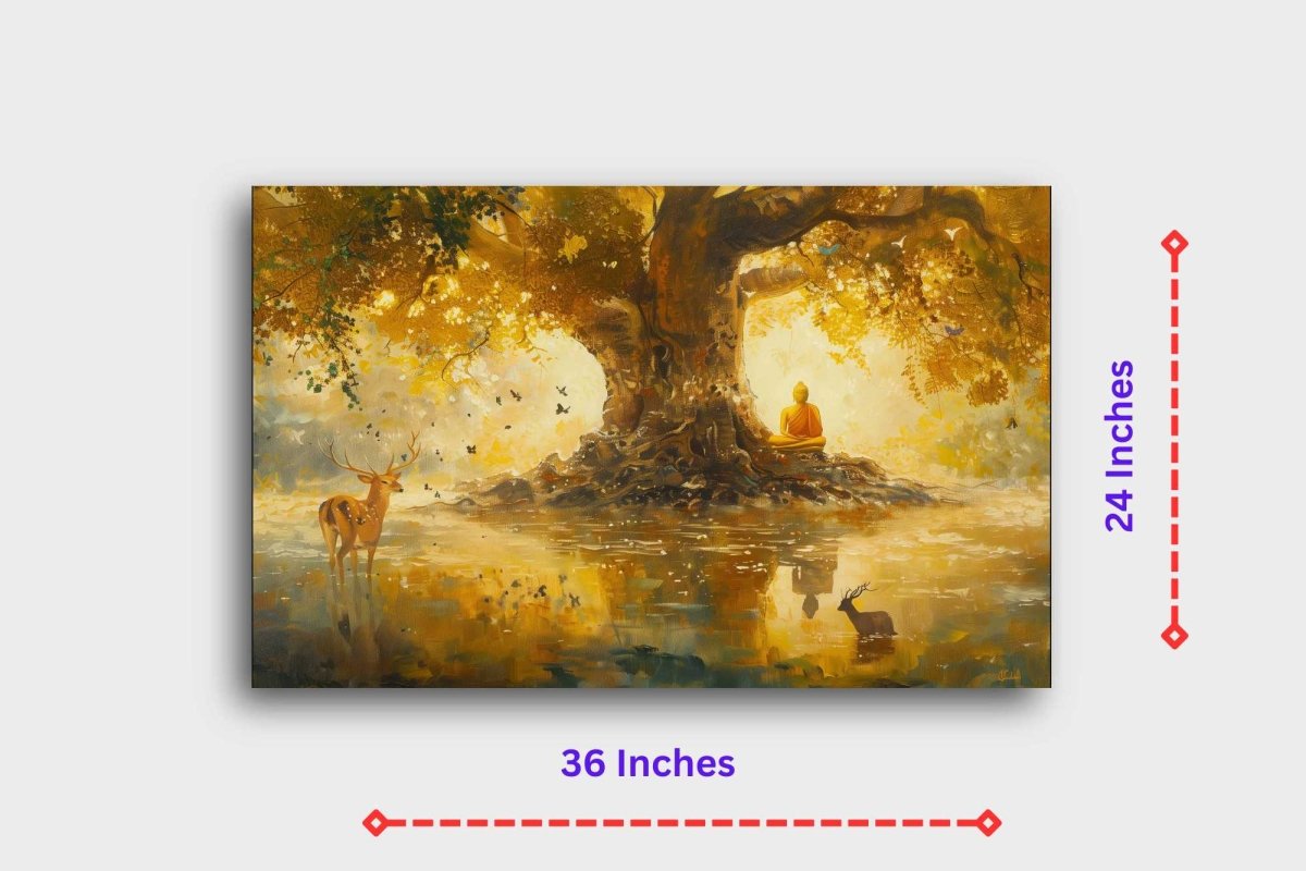 Tranquility Under the Bodhi Tree Canvas Wall Art - Image 3